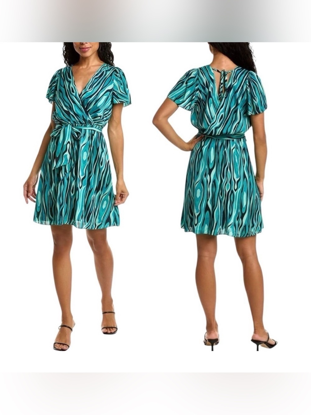 🔥 $328 Trina Turk 'Planetary 2' Wrap-Style Mini Dress Women’s Sz L 🔥